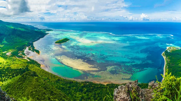 Luftaufnahme Des Berges Morne Brabant Insel Mauritius Afrika — Stockfoto