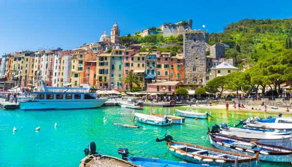 Portovenere Kikötő Cinque Terre Nemzeti Park Liguria Olaszország — Stock Fotó