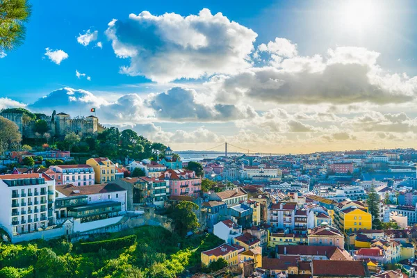 Pohled Lisabon Slunečného Dne Portugalsko — Stock fotografie