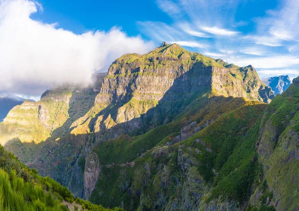 Paisaje Con Famosa Montaña Pico Grande Suroeste Isla Madeira Portugal — Foto de Stock