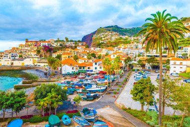Camara de Lobos, Madeira Adası, Portekiz üzerine panoramik manzara