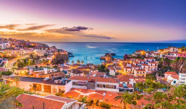 Camara de Lobos, Madeira Adası, Portekiz üzerine panoramik manzara