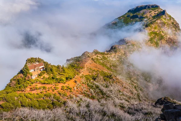 Vista Panorâmica Sobre Refúgio Pico Ruivo Ilha Madeira Portugal — Fotografia de Stock