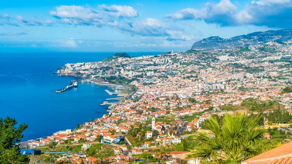 Panorámás Kilátás Funchal Miradouro Das Neves Szemszögéből Madeira Sziget Portugália — Stock Fotó
