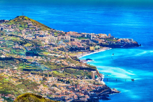 Paisaje Urbano Panorámico Camara Lobos Vista Aérea Desde Cabo Girao — Foto de Stock