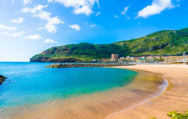 Strand Der Bucht Von Machico Insel Madeira Portugal — Stockfoto