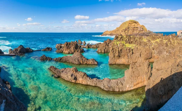 Természetes Medence Porto Moniz Madeira Sziget Portugália — Stock Fotó