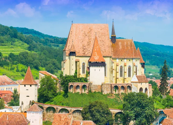 Piękna Średniowieczna Architektura Kościoła Biertan Sibiu Rumunia — Zdjęcie stockowe
