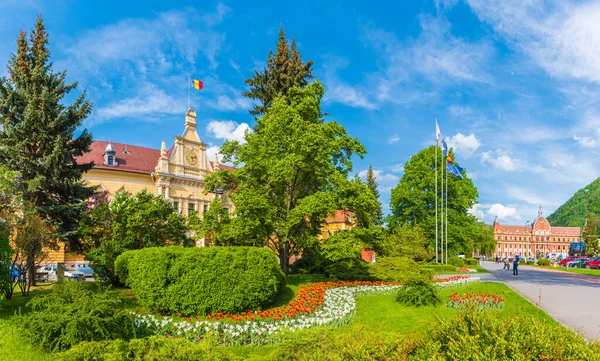 Stadsgezicht Brasov Mooiste Middeleeuwse Plaats Van Transsylvanië Roemenië — Stockfoto