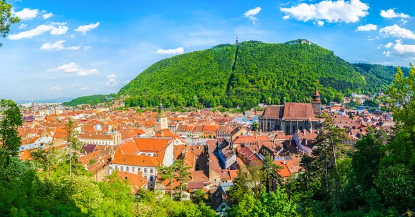 Cityscape Brasov 航空和全景视图 罗马尼亚特兰西瓦尼亚 — 图库照片