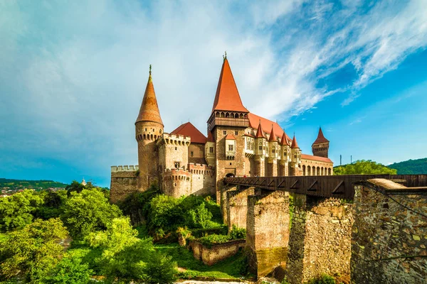 Medeltida Hunyad Corvin Slott Hunedoara Stad Transsylvanien Regiom Rumänien Europa — Stockfoto