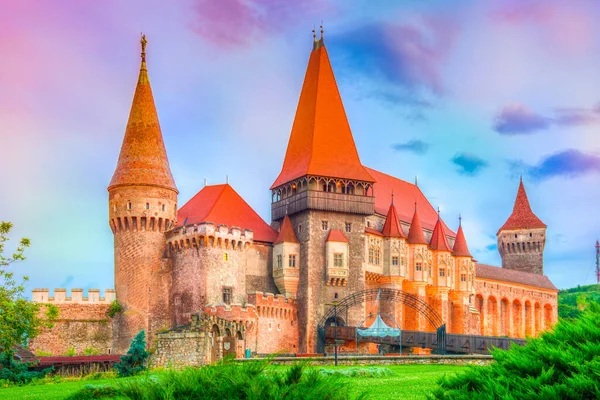 Castello Medievale Hunyad Corvin Hunedoara Transilvania Regiom Romania Europa — Foto Stock