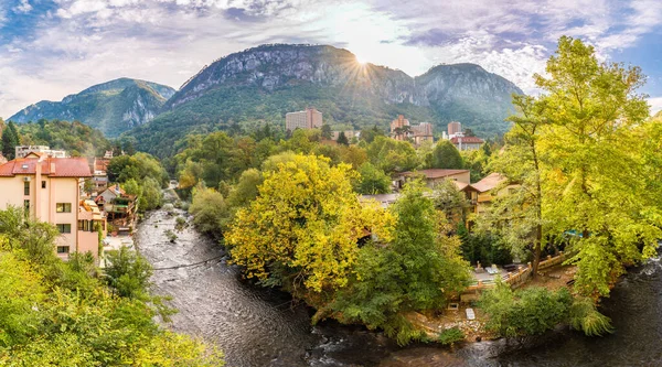 Valea Cernei Răsărit Soare Parcul Național Domogled Baile Herculane România — Fotografie, imagine de stoc