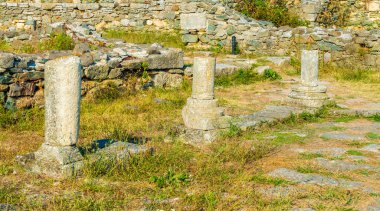 Romanya 'nın Dobrogea kentinin Istria semtinde bulunan Histria kalesinin Roma harabeleri