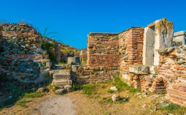 Romanya 'nın Dobrogea kentinin Istria semtinde bulunan Histria kalesinin Roma harabeleri