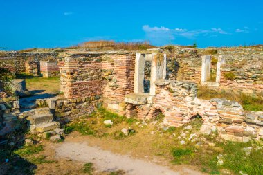 Romanya 'nın Dobrogea kentinin Istria semtinde bulunan Histria kalesinin Roma harabeleri