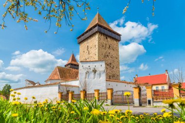 Ortaçağ güçlendirilmiş kilise Homorod, Brasov şehri, Transilvanya, Romanya