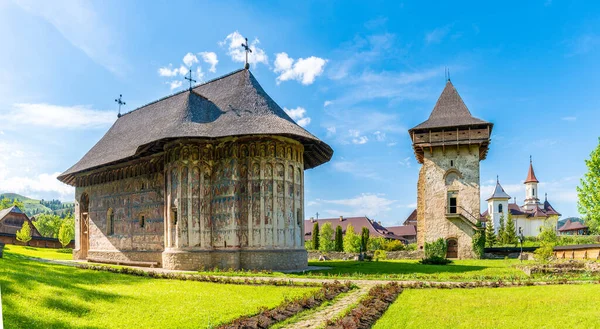 Moldovita Chiesa Ortodossa Dipinta Monastero Moldavia Bucovina Romania — Foto Stock