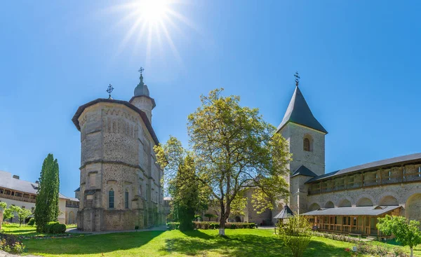 Moldovita Monasterio Iglesia Pintada Ortodoxa Moldavia Bucovina Rumania — Foto de Stock