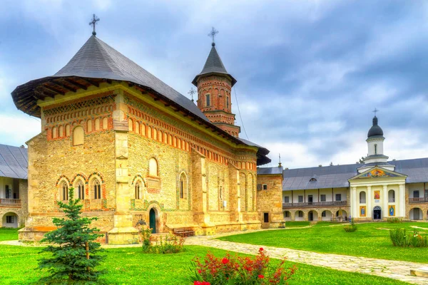 Iglesia Ortodoxa Medieval Monasterio Neamt Moldavia Bucovina Rumania — Foto de Stock