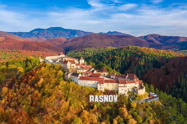 Landschap Met Middeleeuwse Vesting Rasnov Brasov Transsylvanië Roemenië — Stockfoto