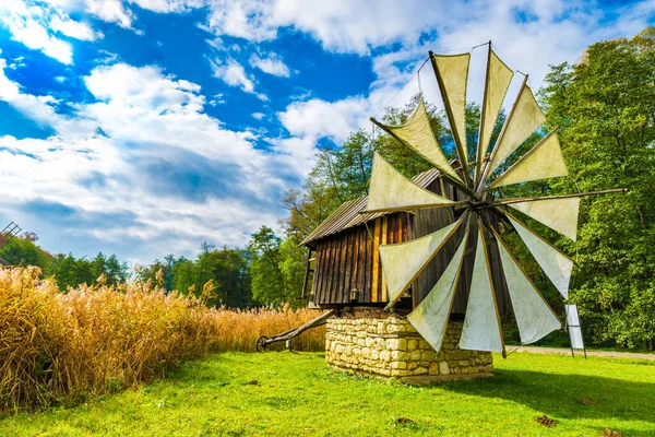 Windmills Astra Ethnographic Museum Sibiu Romania Europe — Stock Photo, Image
