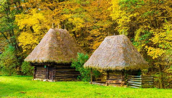 Casa Tradicional Romena Astra Museu Etnográfico Sibiu Europa — Fotografia de Stock