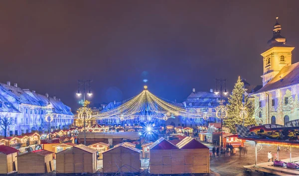 Julmarknad Sibiu Transsylvanien Rumänien — Stockfoto