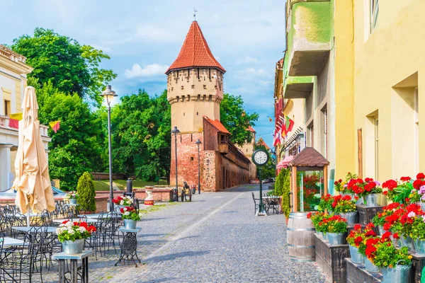 Muralla Defensa Medieval Torre Los Carpinteros Sibiu Transilvania Rumania — Foto de Stock