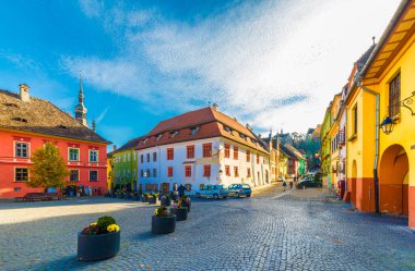Sighisoara kasabası, Transilvanya, Romanya.