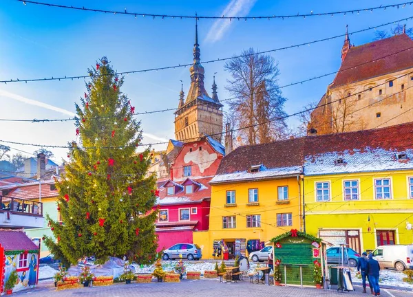 Sighisoara Christmas Market Tranpennsylvania Romania — стокове фото