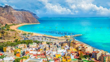 San Andres köyü ve Las Teresitas plajı, Tenerife, Kanarya Adaları, İspanya