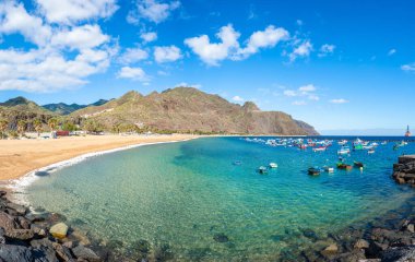 Tenerife, Kanarya Adaları, İspanya 'daki Las teresitas plajı