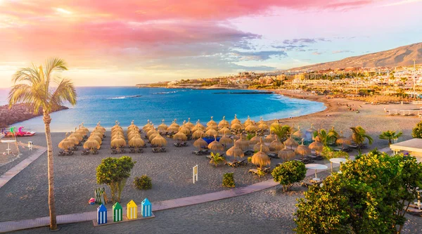 Strand Fanabe Adeje Coast Tenerife Kanarieöarna Spanien — Stockfoto