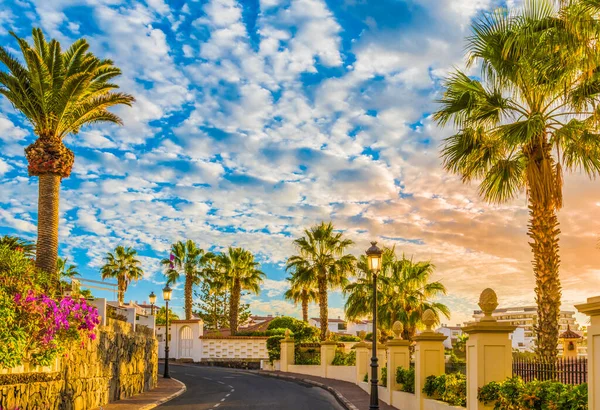 Straße Puerto Santiago Stadt Teneriffa Kanarische Insel Spanien — Stockfoto