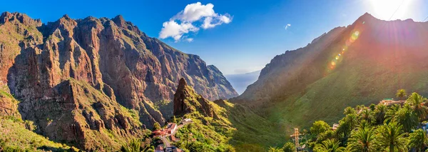 Vista Aérea Panorámica Del Pueblo Masca Atracción Turística Más Visitada — Foto de Stock