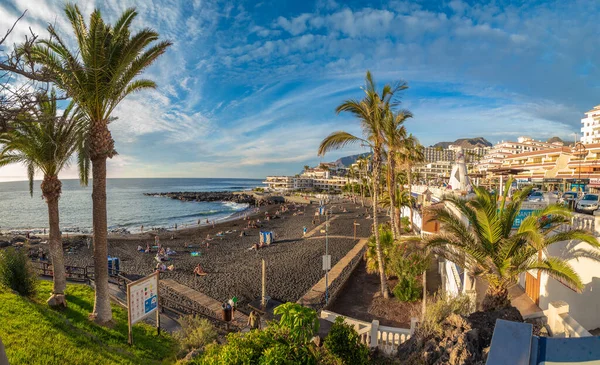 Puerto Santiago Tenerife Січня 2019 Пейзаж Пляжем Арена Пуерто Сантьяго — стокове фото