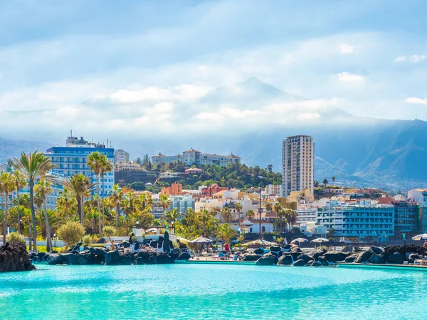 Puerto Cruz Teneriffa Januari 2019 Landskap Med Puerto Cruz Bakgrunden — Stockfoto