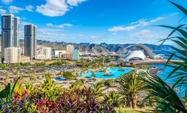 Santa Cruz 'la manzara, Tenerife' nin başkenti, Kanarya Adası, İspanya