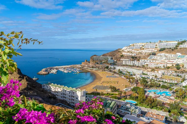 Tájkép Puerto Rico Falu Strand Gran Canaria Spanyolország — Stock Fotó