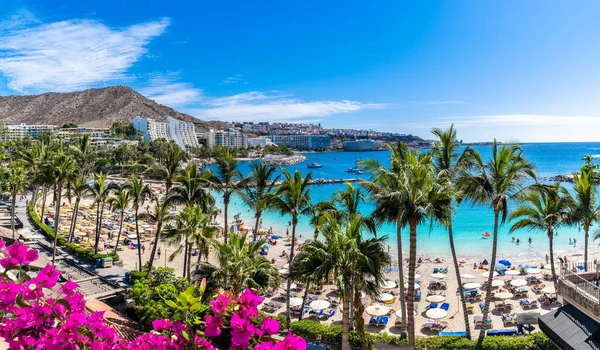 Paysage Avec Plage Station Balnéaire Anfi Gran Canaria Espagne — Photo