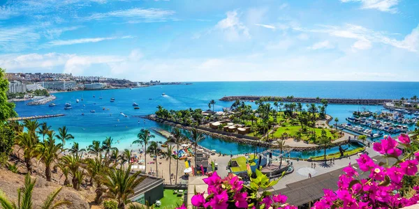 Landschaft Mit Anfi Strand Und Ferienanlage Gran Canaria Spanien — Stockfoto