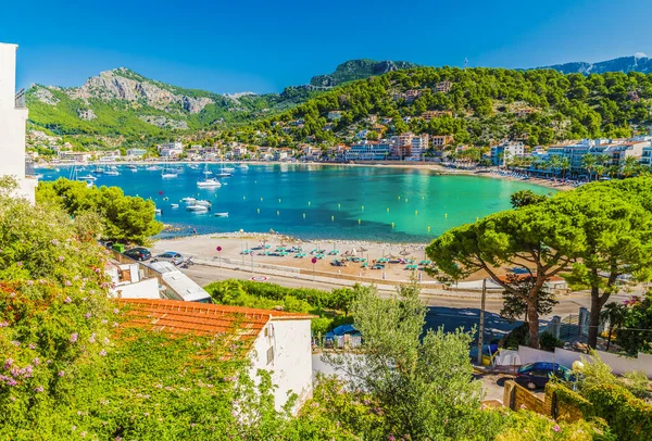 Porte Soller Panoramik Manzarası Palma Mallorca Spanya — Stok fotoğraf