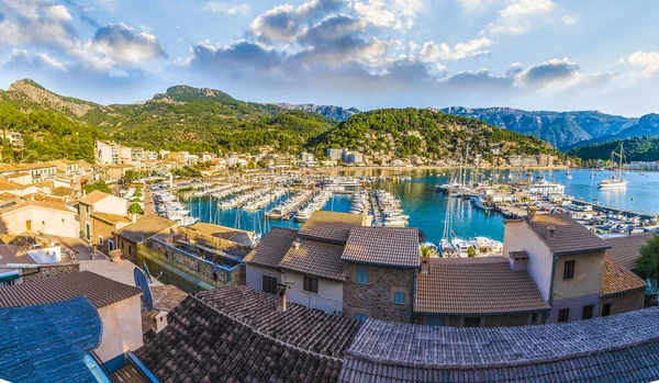 Porte Soller Kikötője Palma Mallorca Spanyolország — Stock Fotó