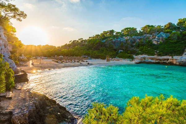 Niesamowita Plaża Cala Llombards Wyspa Majorka Hiszpania — Zdjęcie stockowe