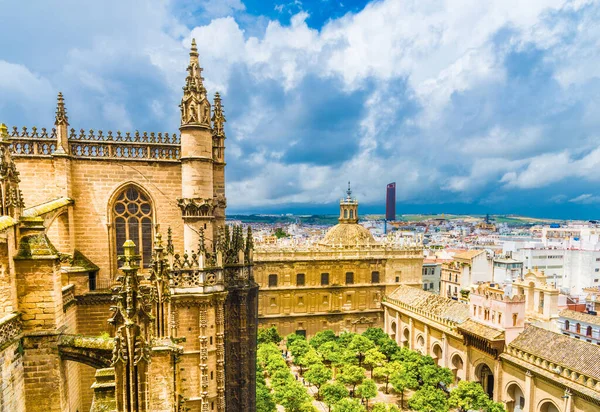 Uitzicht Stad Vanaf Giralda Tower Cathedral Santa Maria Sede Sevilla — Stockfoto