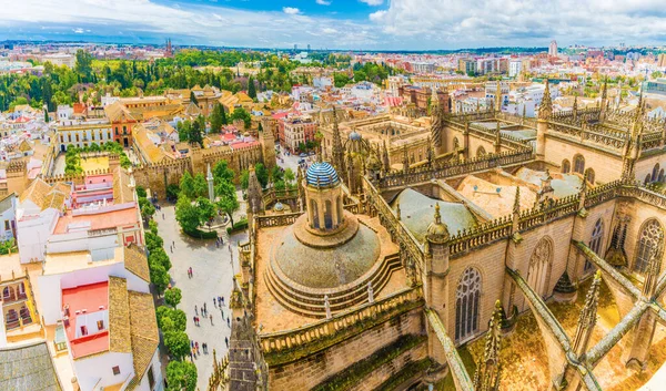 Uitzicht Stad Vanaf Giralda Tower Cathedral Santa Maria Sede Sevilla — Stockfoto