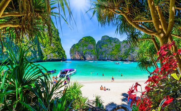 Дивовижний Пляж Майя Островах Пхі Пхі Таїланд — стокове фото