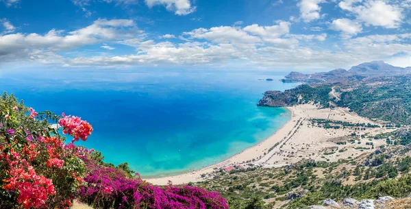 Landschaft Mit Tsambika Strand Rhodos Griechenland — Stockfoto