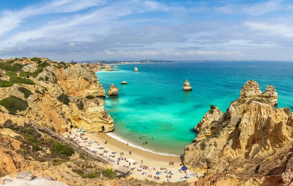 Landskap Med Praia Camilo Berömd Strand Algarve Portugal — Stockfoto